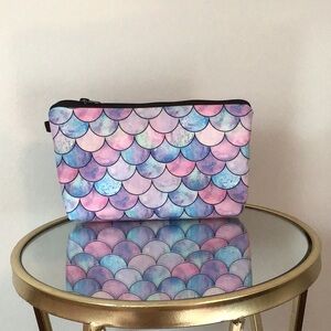 Colorful Mermaid Scale Pattern Cosmetic or Pencil Pouch